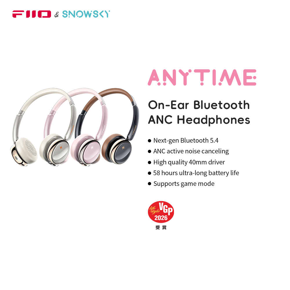 Retro Gaming Headset - FiiO ANYTIME Bluetooth 5.4 Wireless Headphone