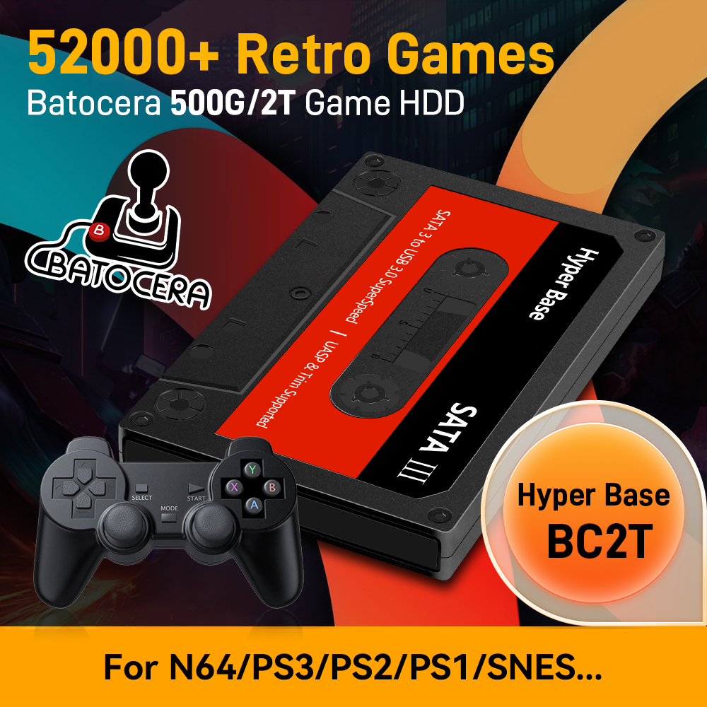 Retro Gaming System - Batocera 500G/2T Emulator Game Hard Drive