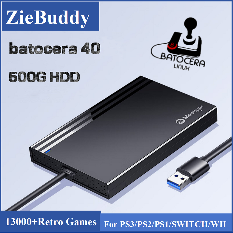 Retro Gaming Ps2 - ZieBuddy Batocera 40 Linux 500G HDD