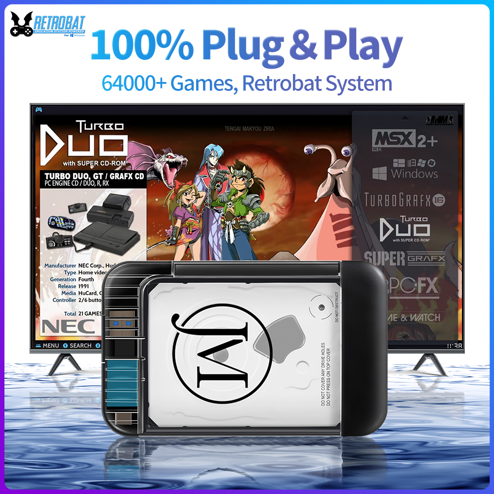 Retro Gaming Windows - RETROBAT Portable 500G Gaming HDD Consoles