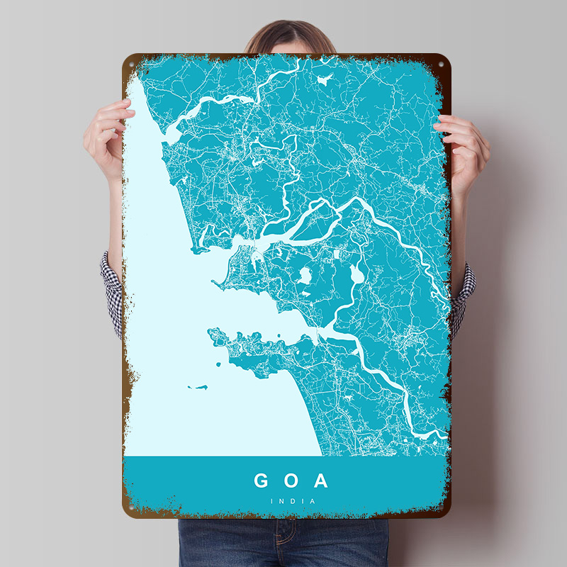 Goa India Map Print Poster Cus - огляд і ціна Retro Gaming India