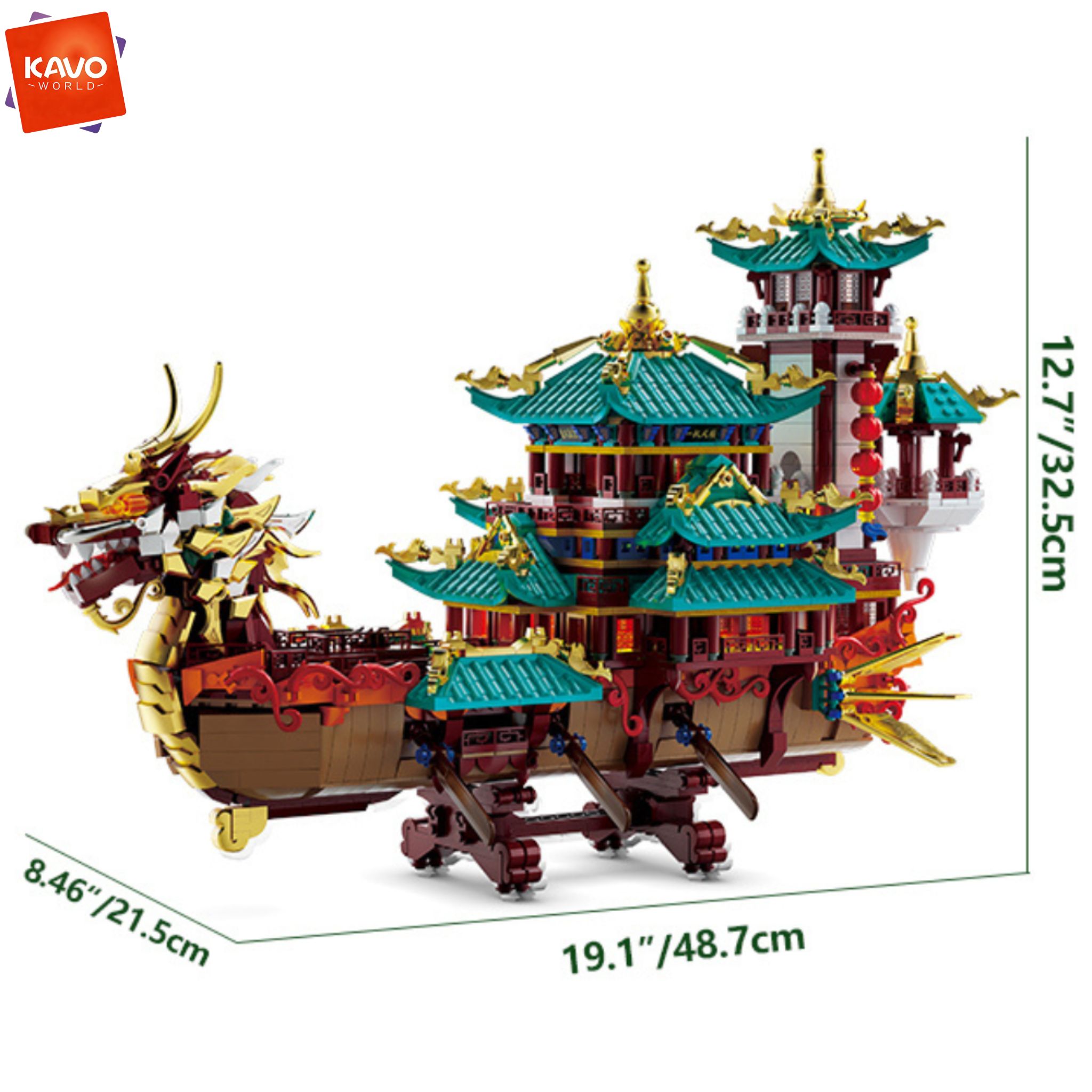 KAVOWORLD 2453pcs Dragon Boat  - огляд і ціна Retro Gaming Lego