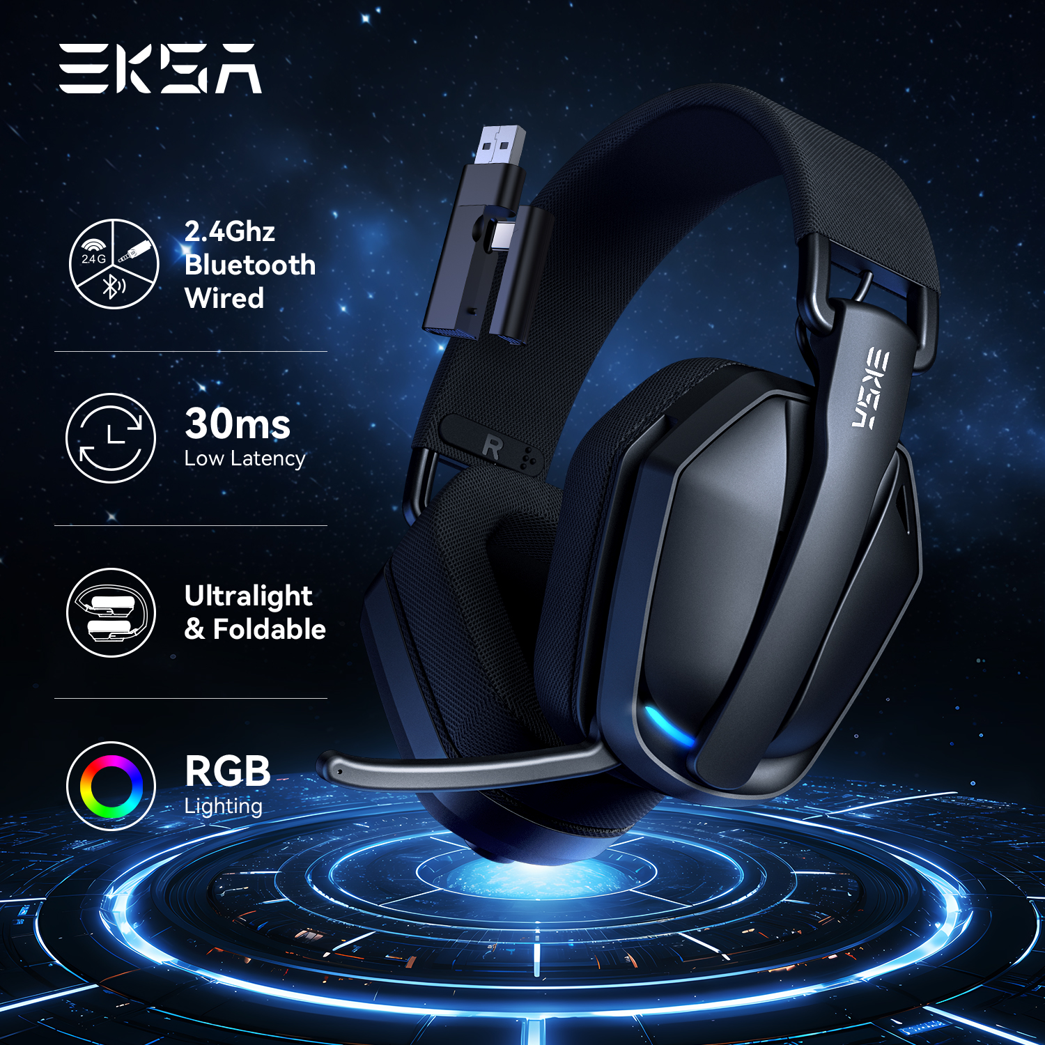 EKSA G19BT 2.4GHz Wireless Gam - огляд і ціна Retro Gaming Headset